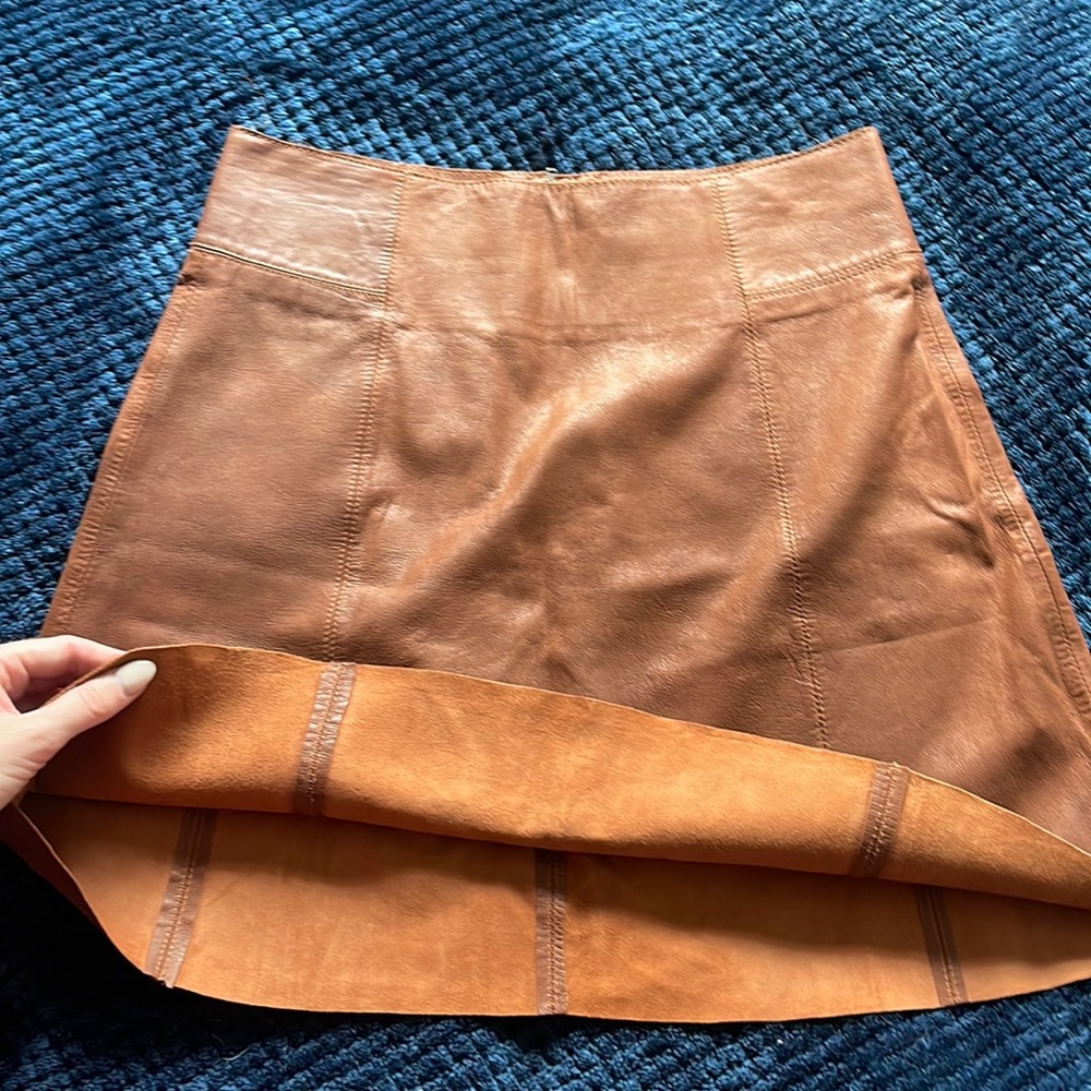 Zara goat leather mini skirt